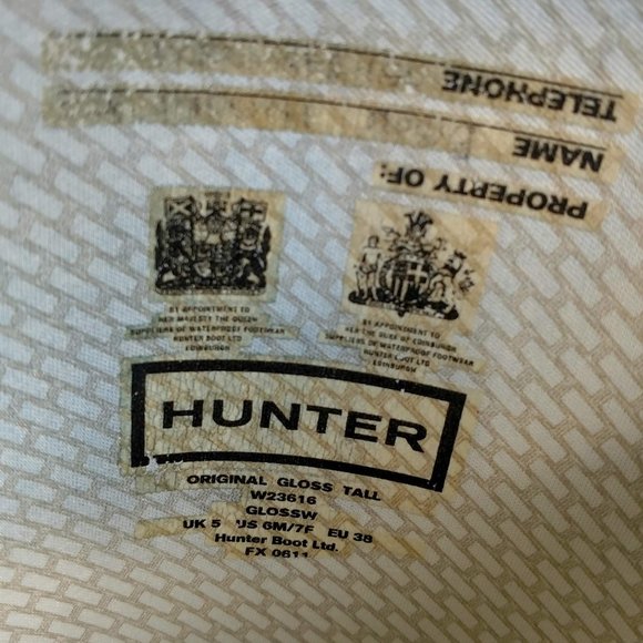 Hunter Gray Original Tall Gloss Rain Boots 7 - Picture 7 of 11